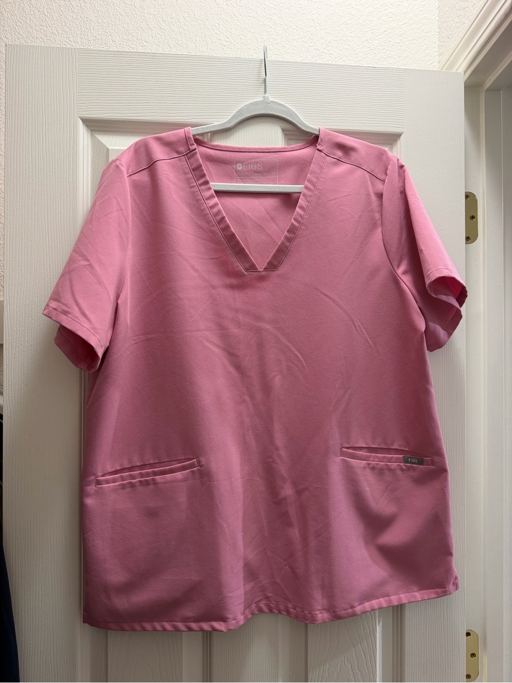 Figs Women's Pink V-Neck Medical Scrub Top